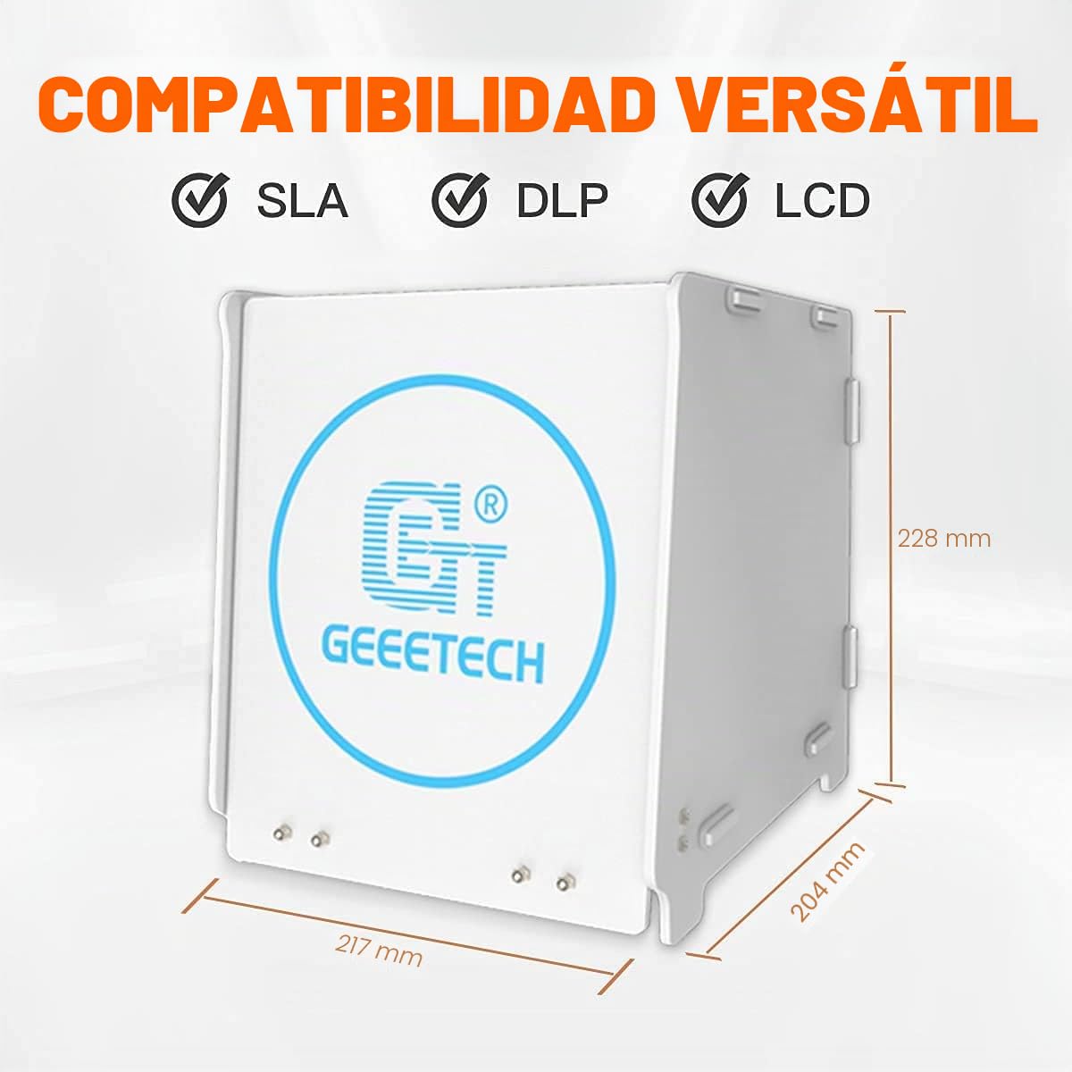 Resina Caja de luz UV, 360 Grados Rotary 405nm Luz UV Máquina Curado, Resina UV Caja Curado para Impresora 3D de Resina SLA/DLP/LCD,217×204×228mm