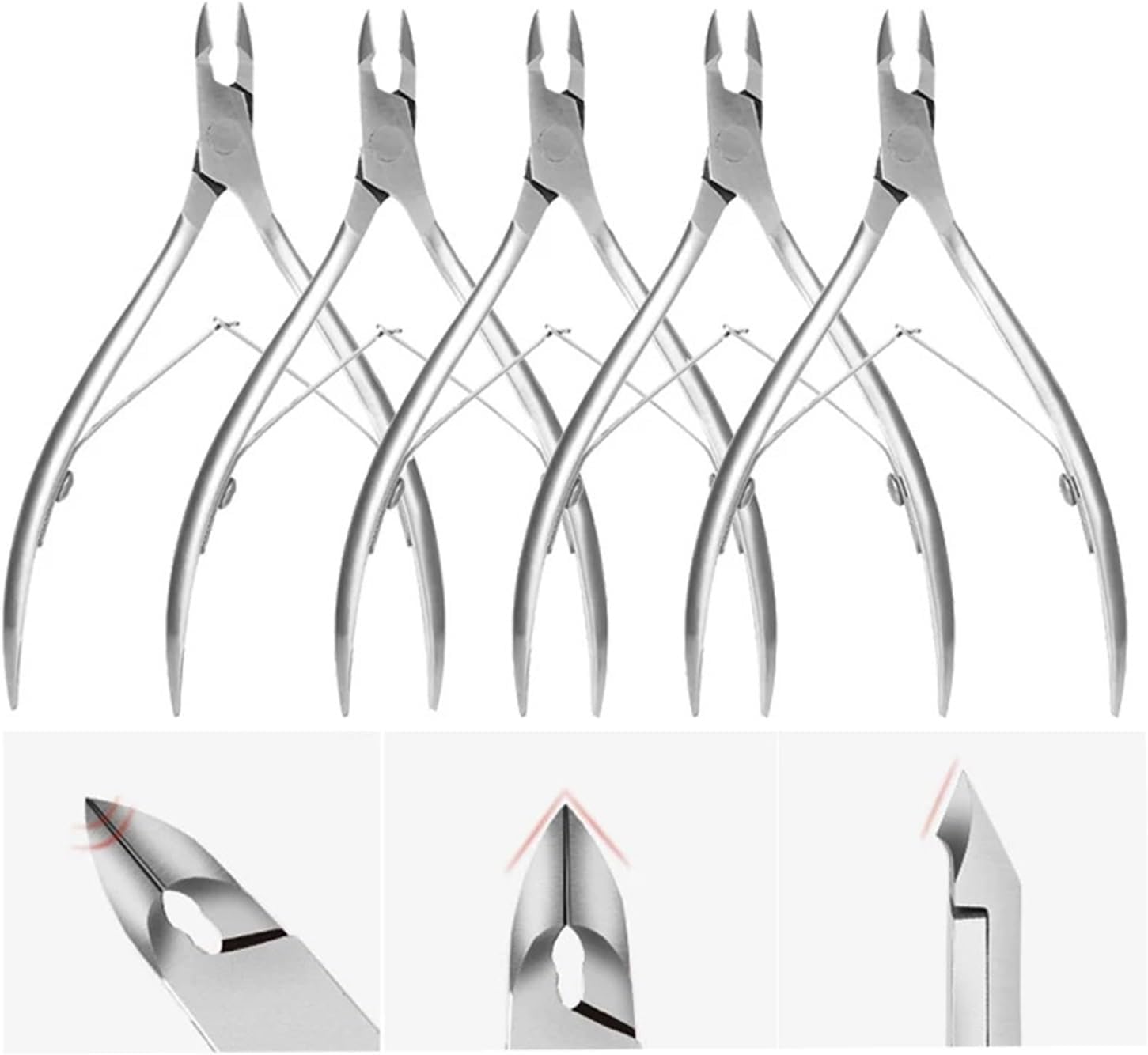 5 Pcs/Set Toenail Fingernail Cuticle Nippper Professional Nail Clipper Manicure Cutter Scissoris Stainless Steel Trimmer Tools