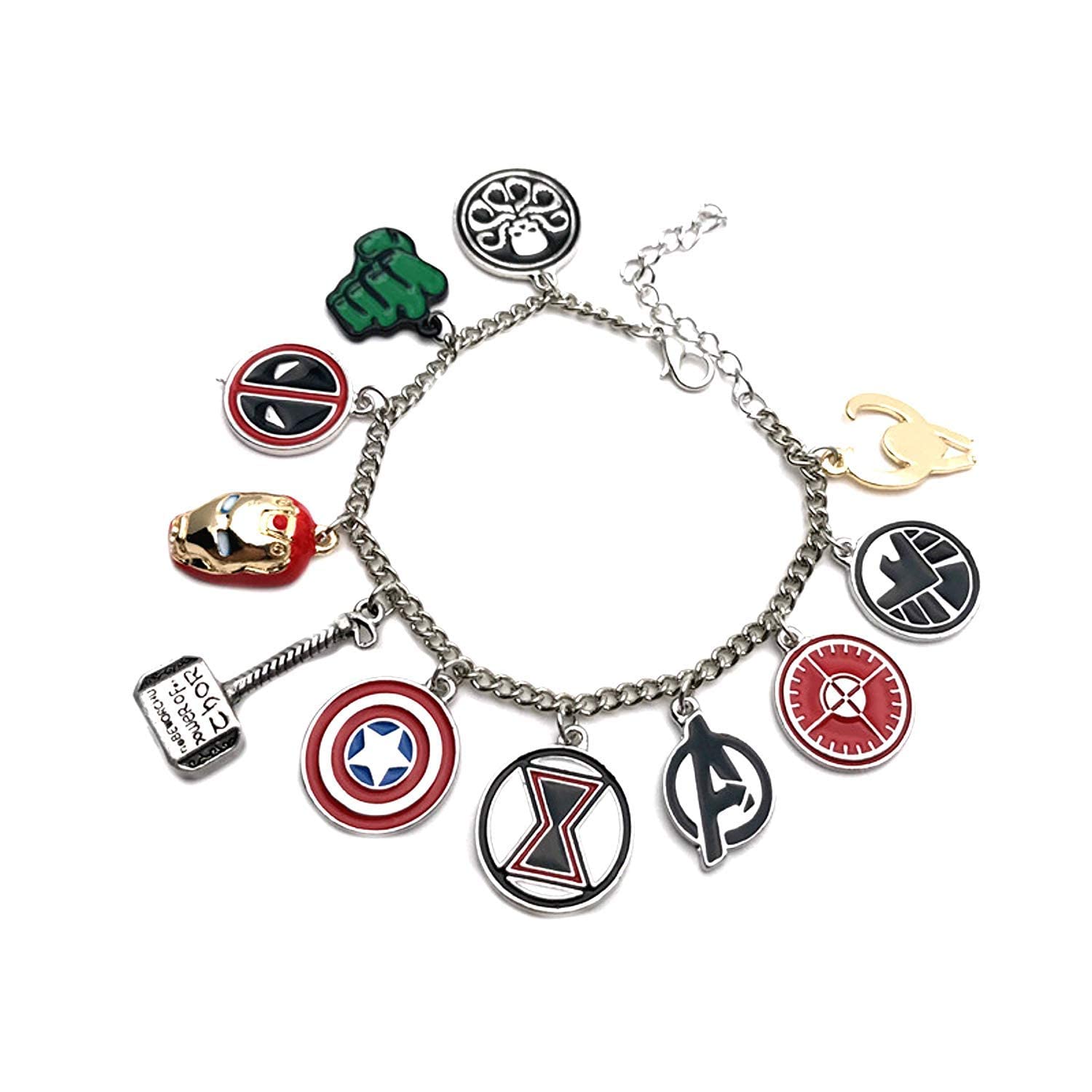 RVM Jewels Avengers Charms Silver Bracelet With Different Charm Fashion Jewellery Accessory for Girls and Women (B09WNDPJ4J) Amazon Price History, Amazon Price Tracker