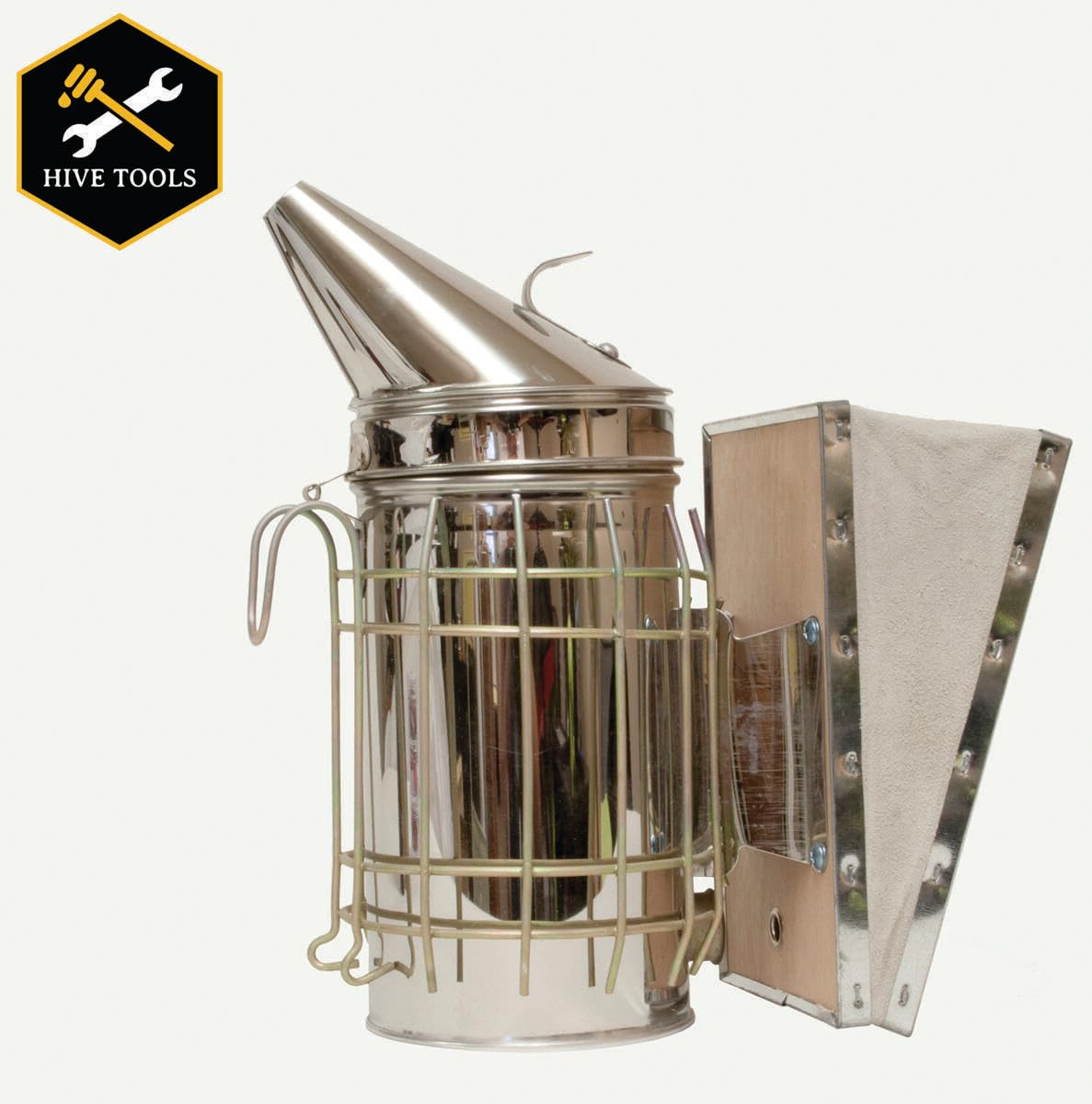 Harvest Lane Honey Standard Smoker, para el Apicultor de Patio, Fabricado con Fuelle de Cuero