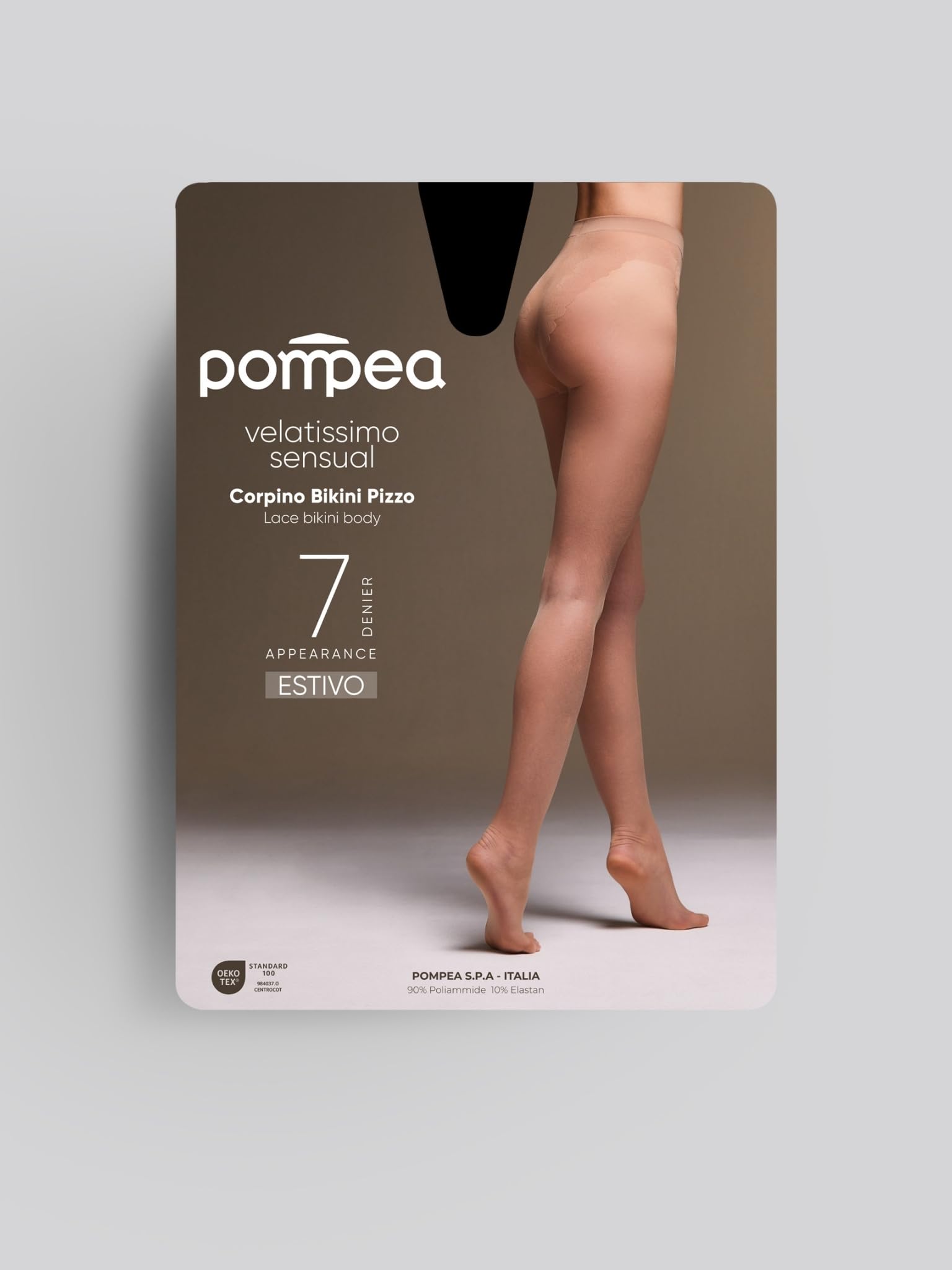 POMPEA 6 Paia Collant Donna 7 Denari Velati, Calze Donna Estive con Corpino Bikini Effetto Pizzo, Tassello Rinforato e Punte Invisibili