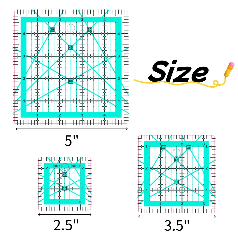 Quilting Rulers,3 Quilting Square Rulers(2.5",3.5", 5"),Quilting Squares,Square rulers for Quilting