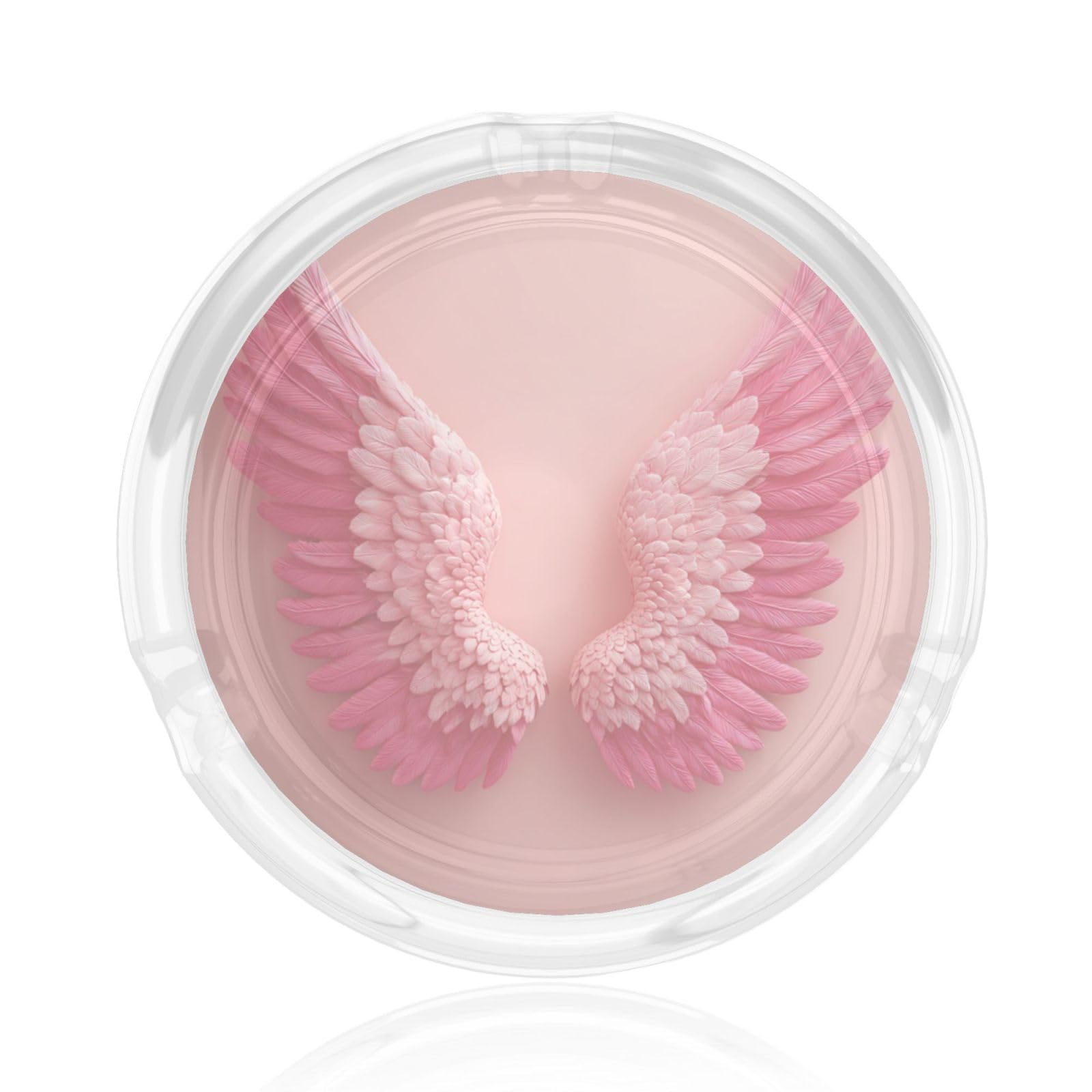 Pink Angel Wings On Pastel Valentine'S Day Glass Ashtray For Cigarettes Ash Trays Case For Home Office Decor