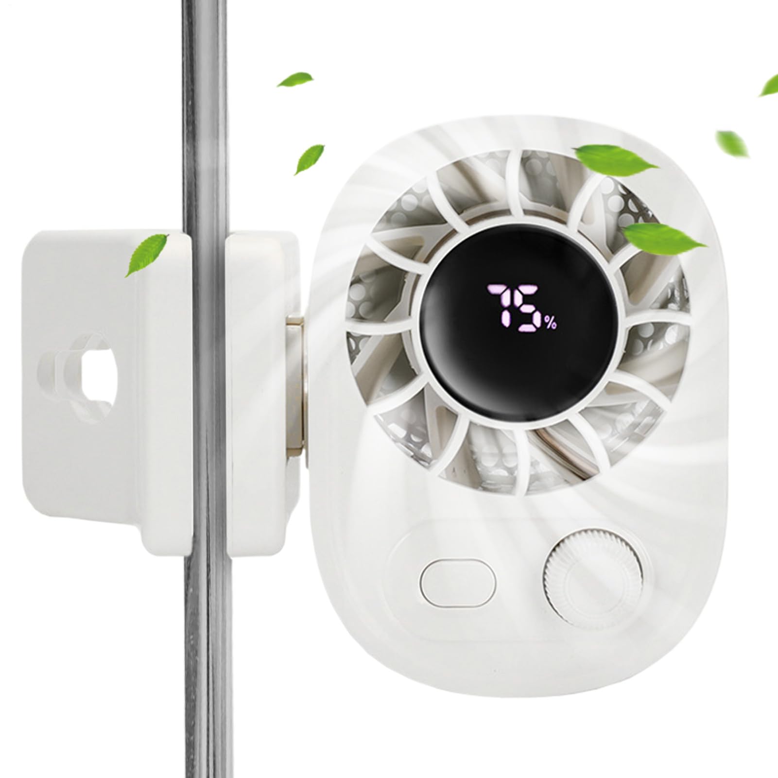 Ventilador personal con abrazadera portátil y recargable para clima cálido