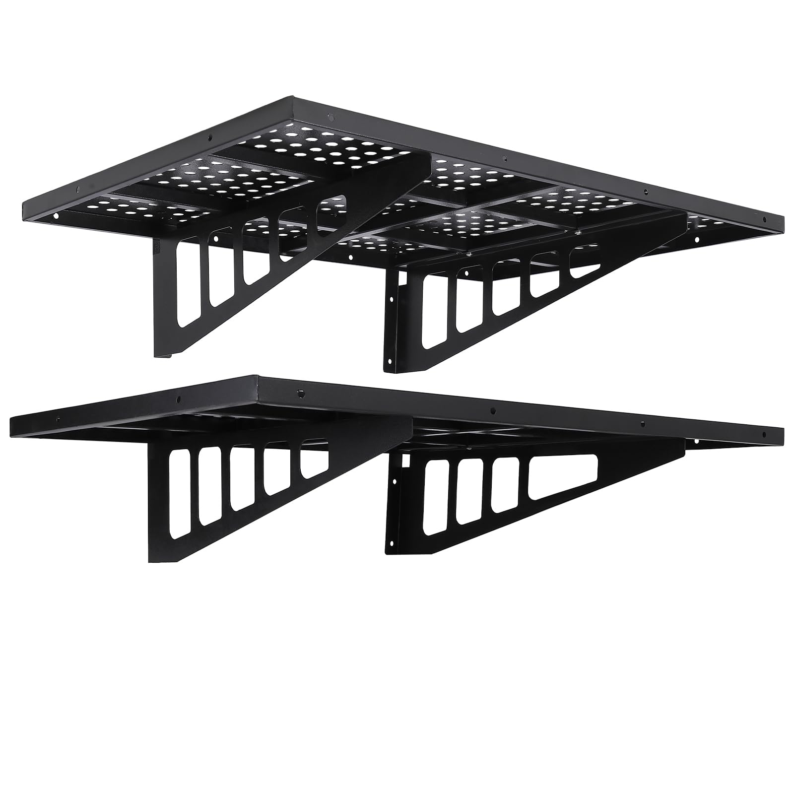 ExploreHorizon 2 Pack 2x3ft Garage Wall Shelves Garage Storage Rack, Wall Garage Storage Shelves, Heavy Duty Floating Wall Shelves Wall Mounted Floating Shelf 560lbs Weight Capacity