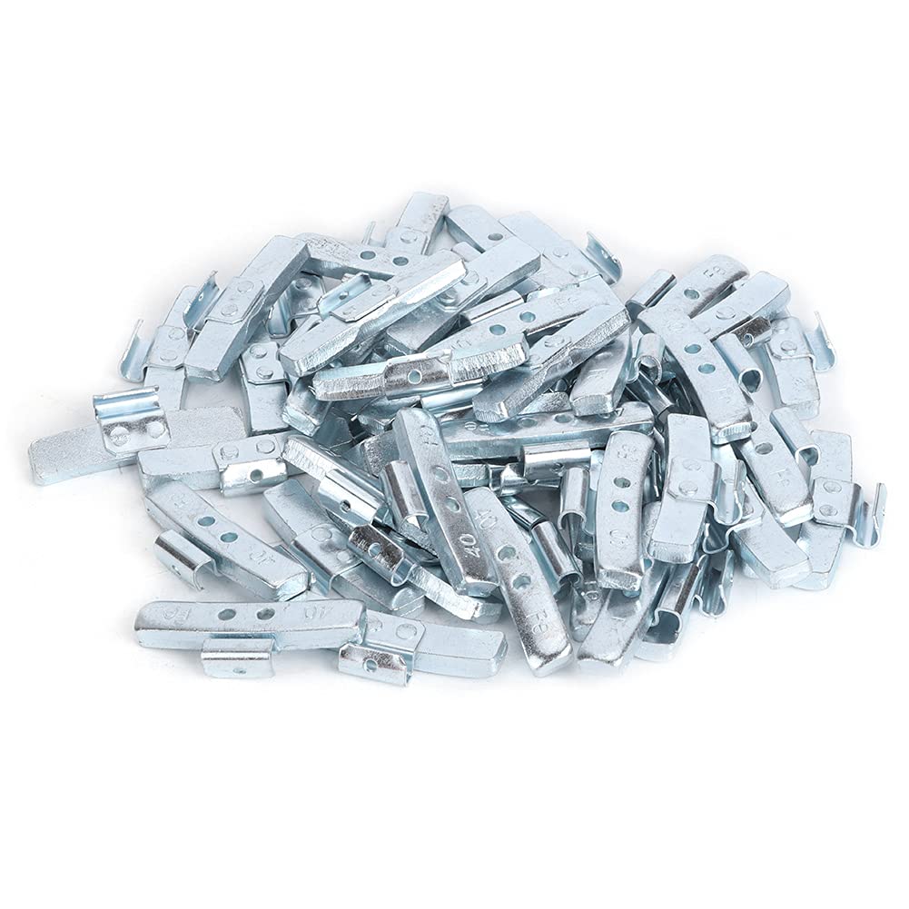 50 sztuk 40g 1,4 uncji Bloki wyważające z zatrzaskiem do kół Ciężarki do wyważania opon w stylu P ze stopu aluminium do kół stalowych do 17 cali samochodów osobowych i lekkich (Bez zacisku