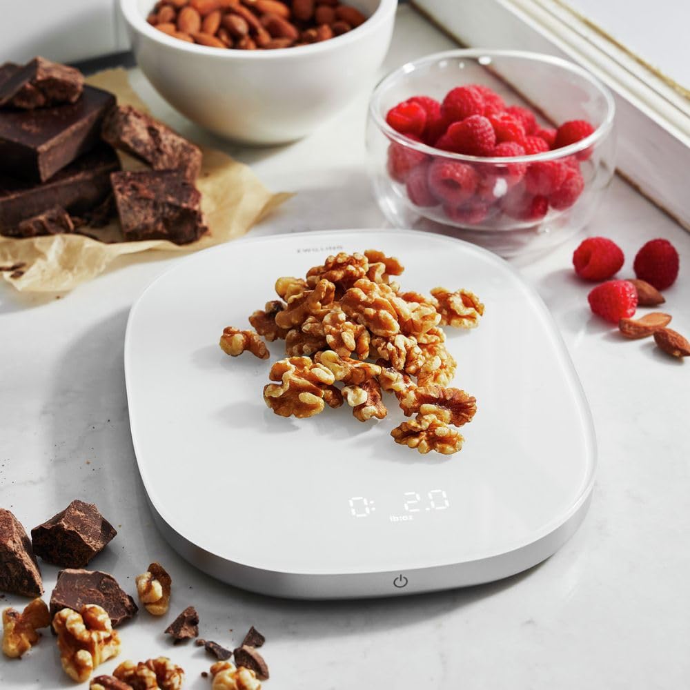 ZWILLING ENFINIGY Balance de cuisine numérique avec écran LCD, chargement USB, 10 kg, argent