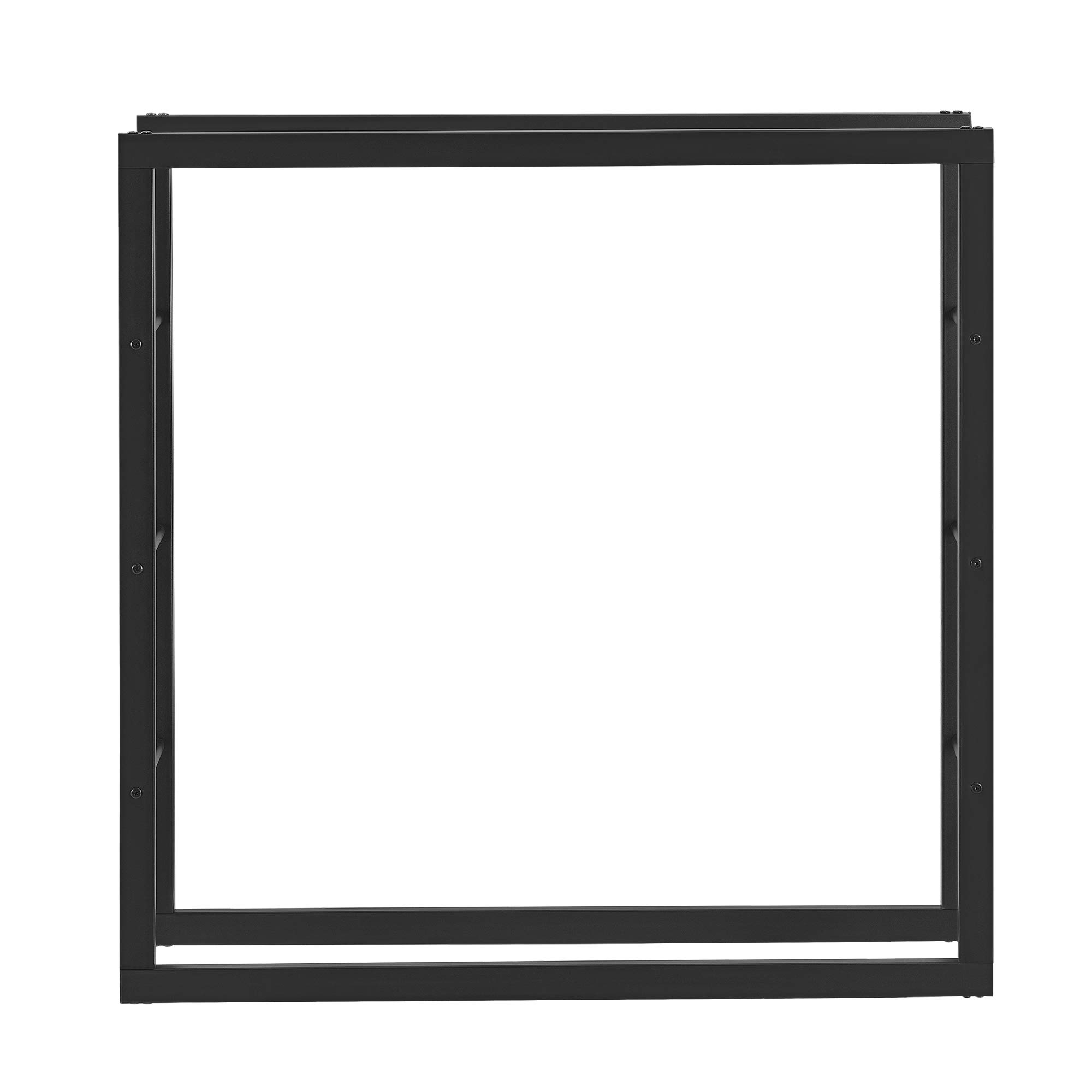 [en.casa] Range-Bûches pour Usage Intérieur Extérieur Porte-Bûches Design Support Rangement Bois de Chauffage Acier Laqué 100 x 25 x 100 cm Noir
