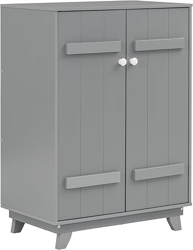 Miniatura 3 de Voohek Armario para niños con barra para colgar 2 puertas, almacenamiento de madera para disfraces, armario abierto para disfraces, armario armario