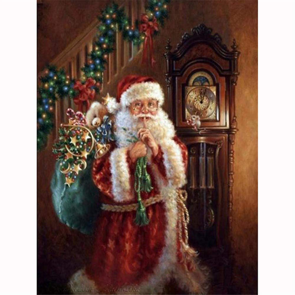 DIY 5D Diamond Painting Kits Full Drill Santa Claus 40x50cm/16*20in Crystal Rhinestone Cross Stitch Diamond Painting Adults/Kids Handmade Mosaic Canvas Embroidery Diamond Art Craft for Home Wall Decor