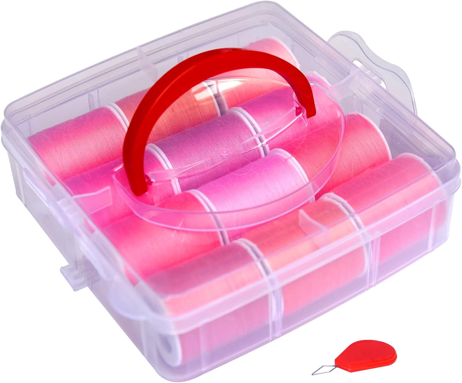 Sewing Thread 12 Colors Set 40S/2 with Sewing Tools Packed in Storage Box for Sewing