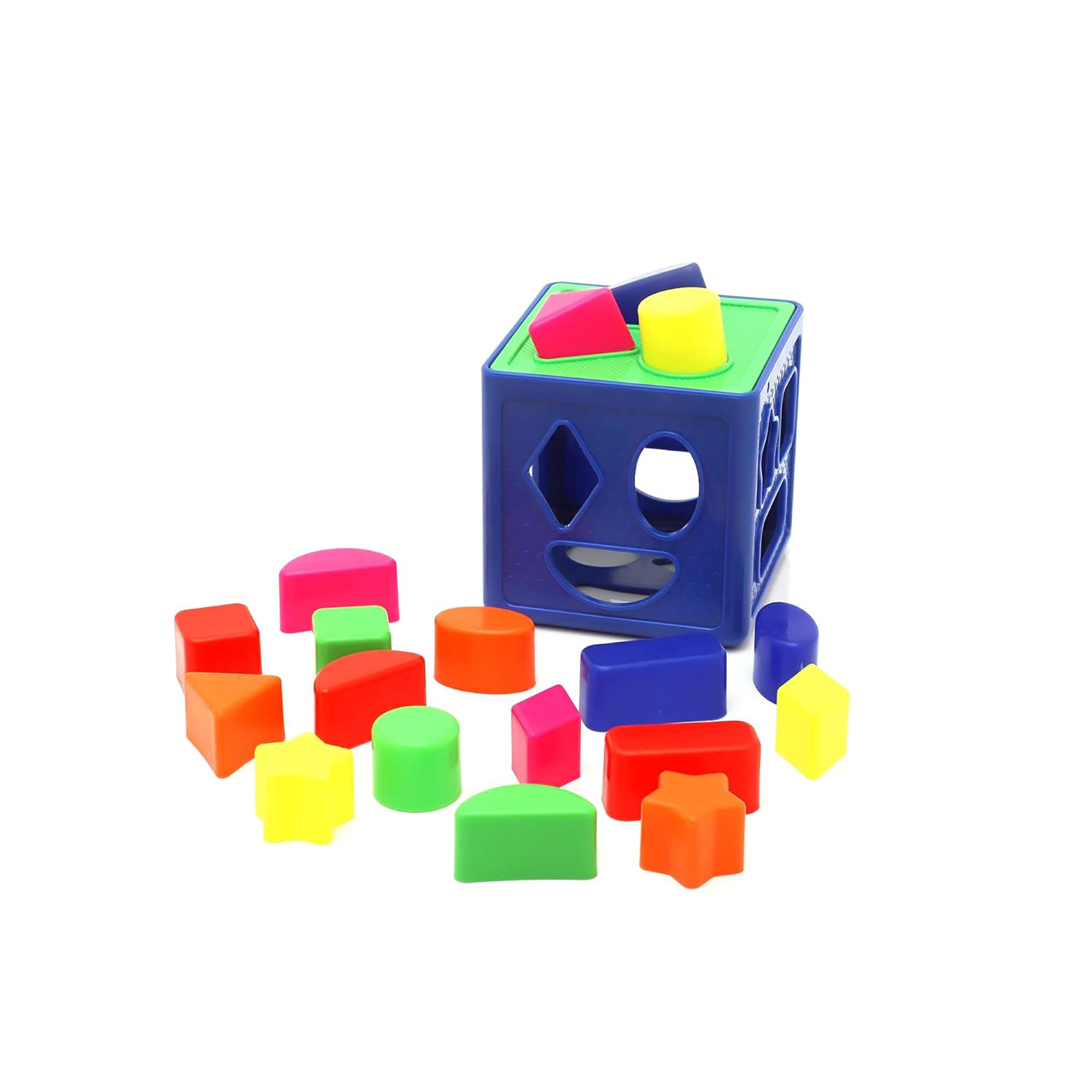 RAINBOW RIDERS Shape Sorting Cube with 18 Shape and Different Color Kids Activity Toys Learning and Educational Toys for Boys Girls Age 2 Years Toy with Plastic Multicolour Bis Approved 19 Pcs 1