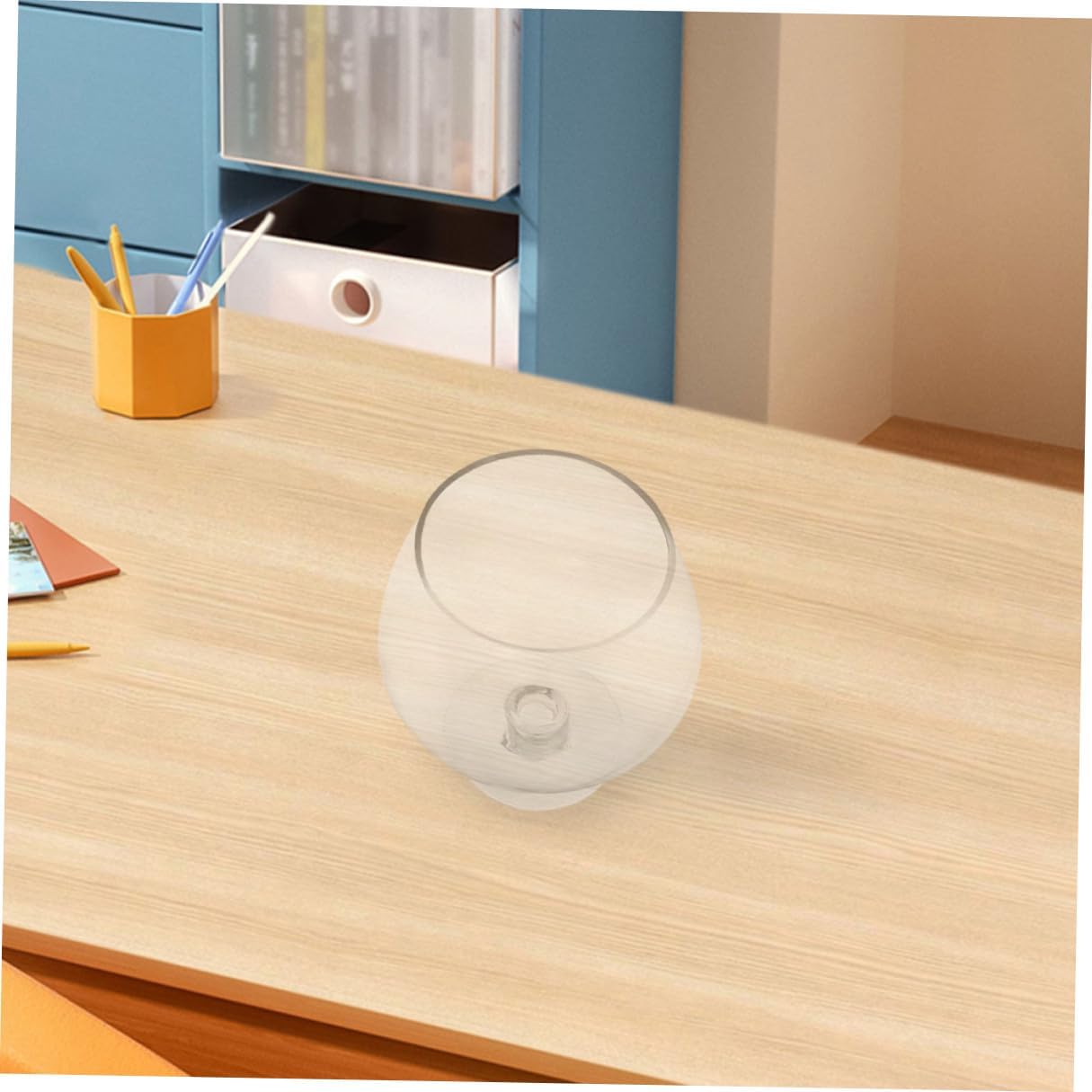 Small Glass Fish Bowl 7000ml Desktop Goldfish Tank Aquarium Vase for Hydroponic Plants Tabletop Natural Fish Tank for Office Home Decoration