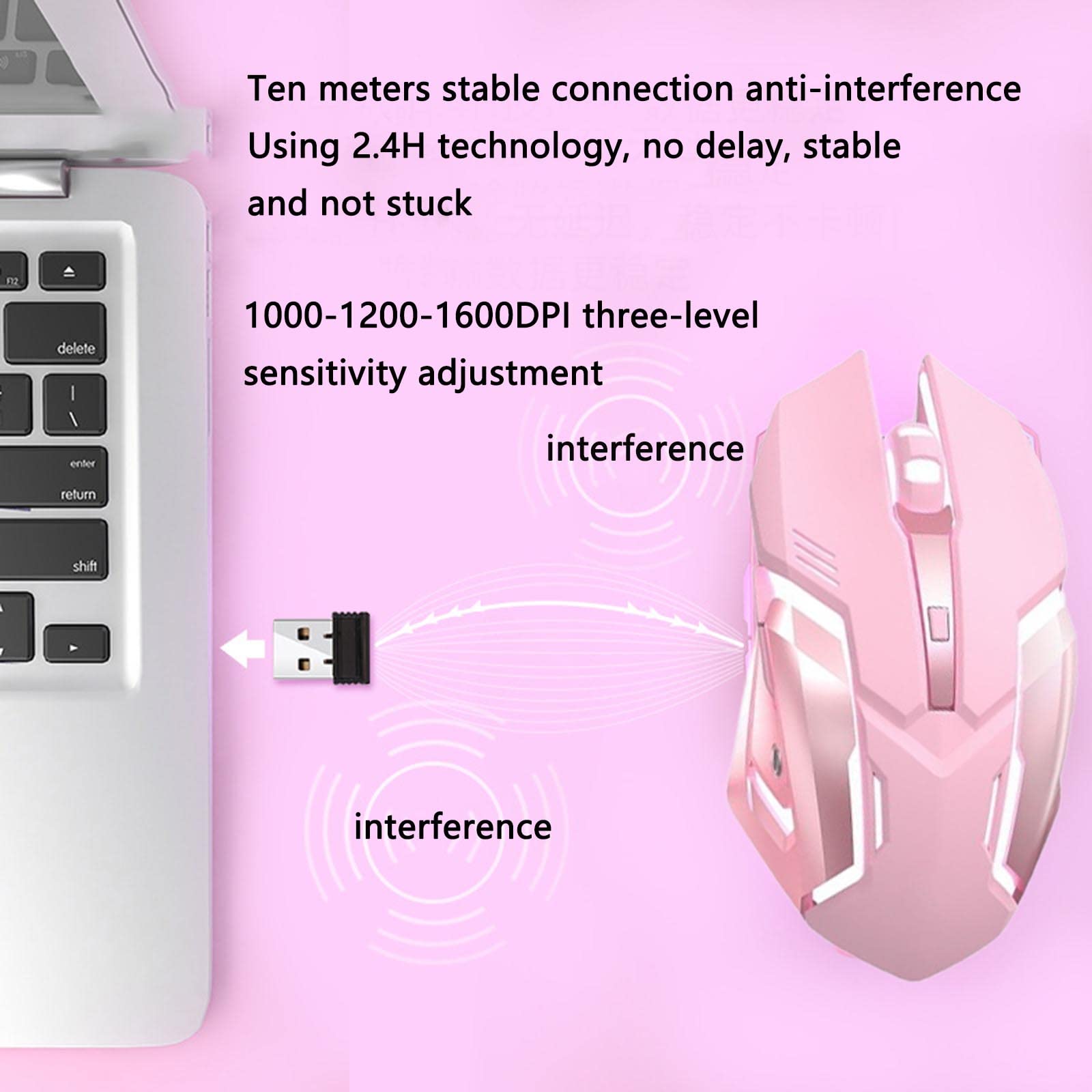 Mysz Mysz bezprzewodowa Mysz komputerowa do gier na laptopach Ergonomiczna mysz Bluetooth Urządzenie wskazujące Fotoelektryczny podwójny tryb Możliwość ładowania do e-sportu 2,4 GHz USB Plug and Play(