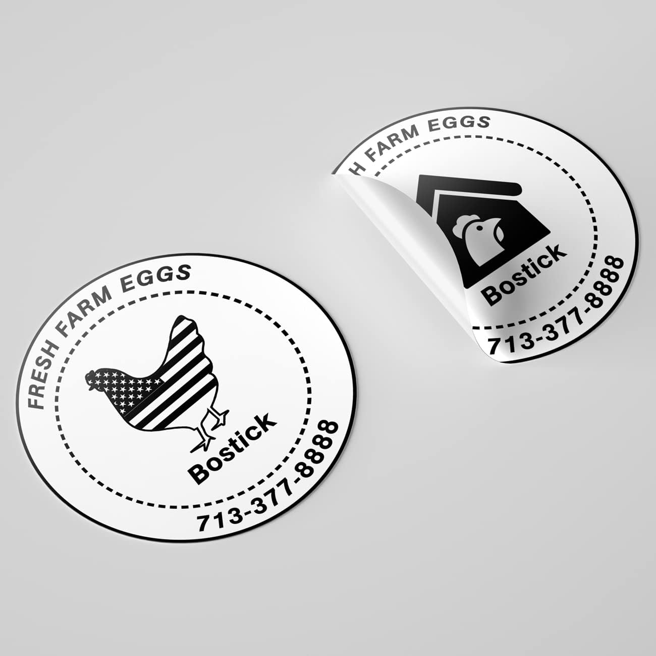 100 Personalized Egg Carton Labels and Stickers for