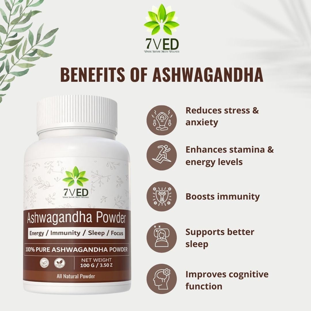 7VED Herbal Combo Pack – Gokhru, Akarkara, Ashwagandha, Kaunch Beej, Safed Musli & Shatavari Powder – 6 x 100g Each | Ayurvedic Health & Wellness Pack | 100% Pure & Natural - Image 2 thumbnail