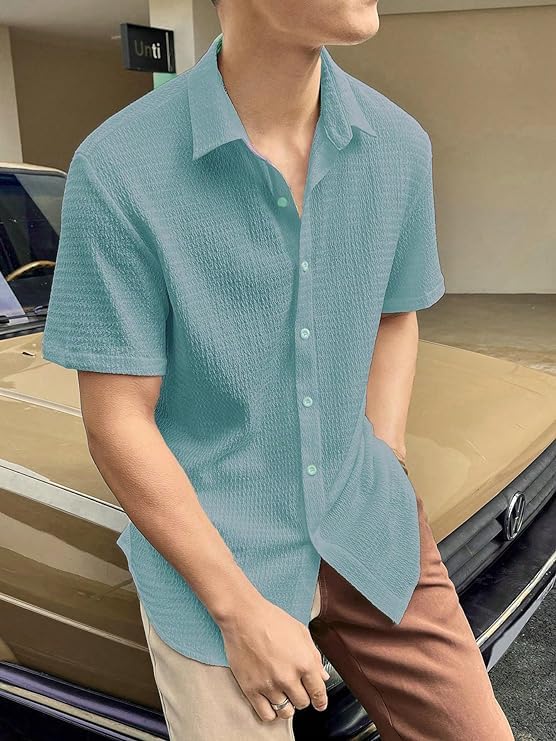 Image of ROYALICA Regular Fit Mens seer Shirt Sky Blue L