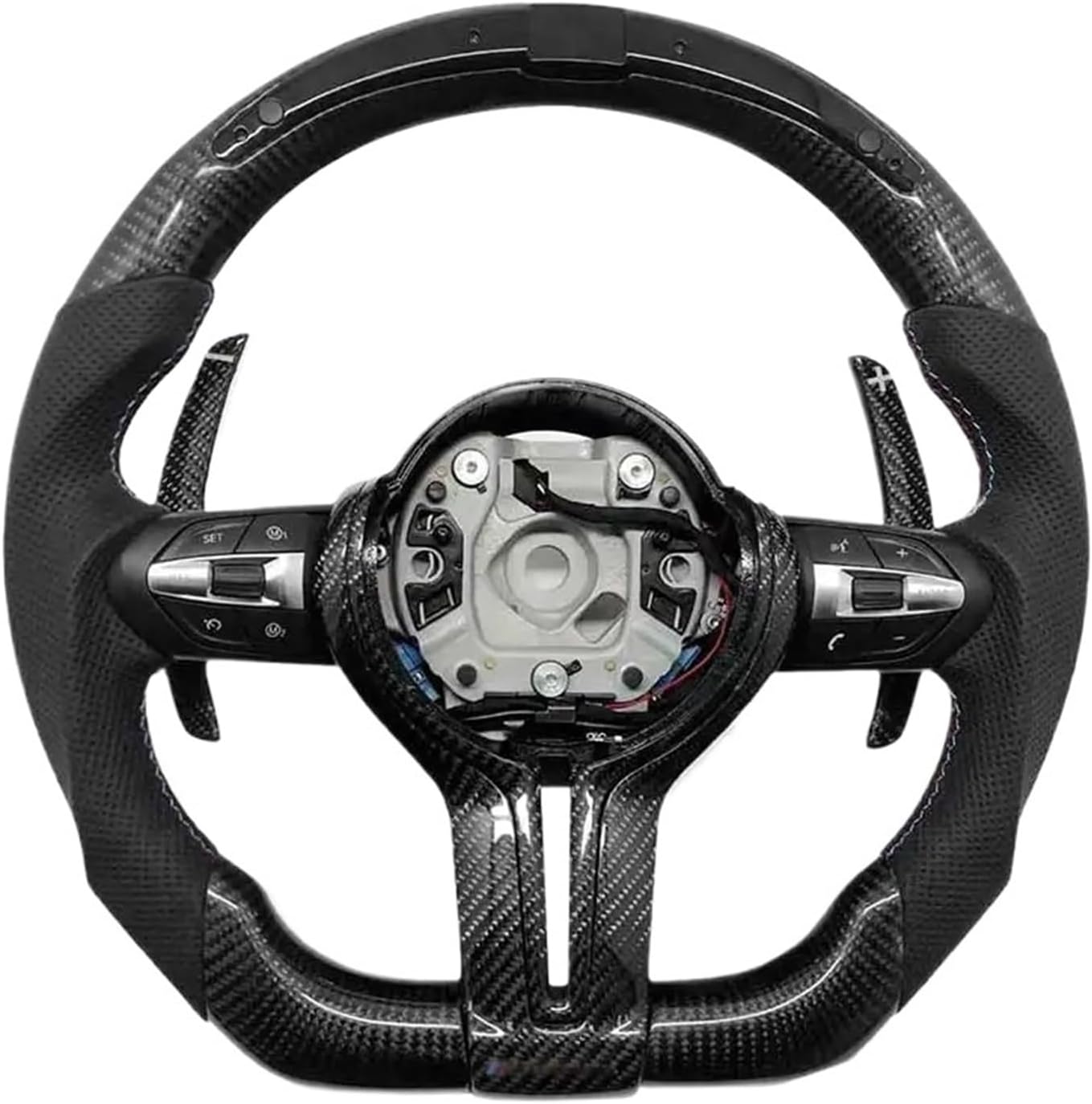 Carbon Fiber LED Steering Wheel Compatible For BMW F30 F10 F20 F11 F31 F34 F32 F33 F36 F22 F23 F46 F80 M3 M6 Steering Wheel Car Accessories(M3)