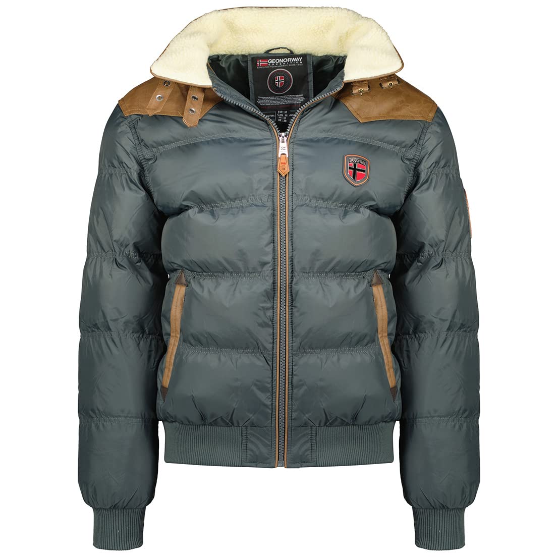 Geographical Norway Men's Gray Winter Jacket Quilted Jacket Abramovitch Brandiing- Production, S-3Xl