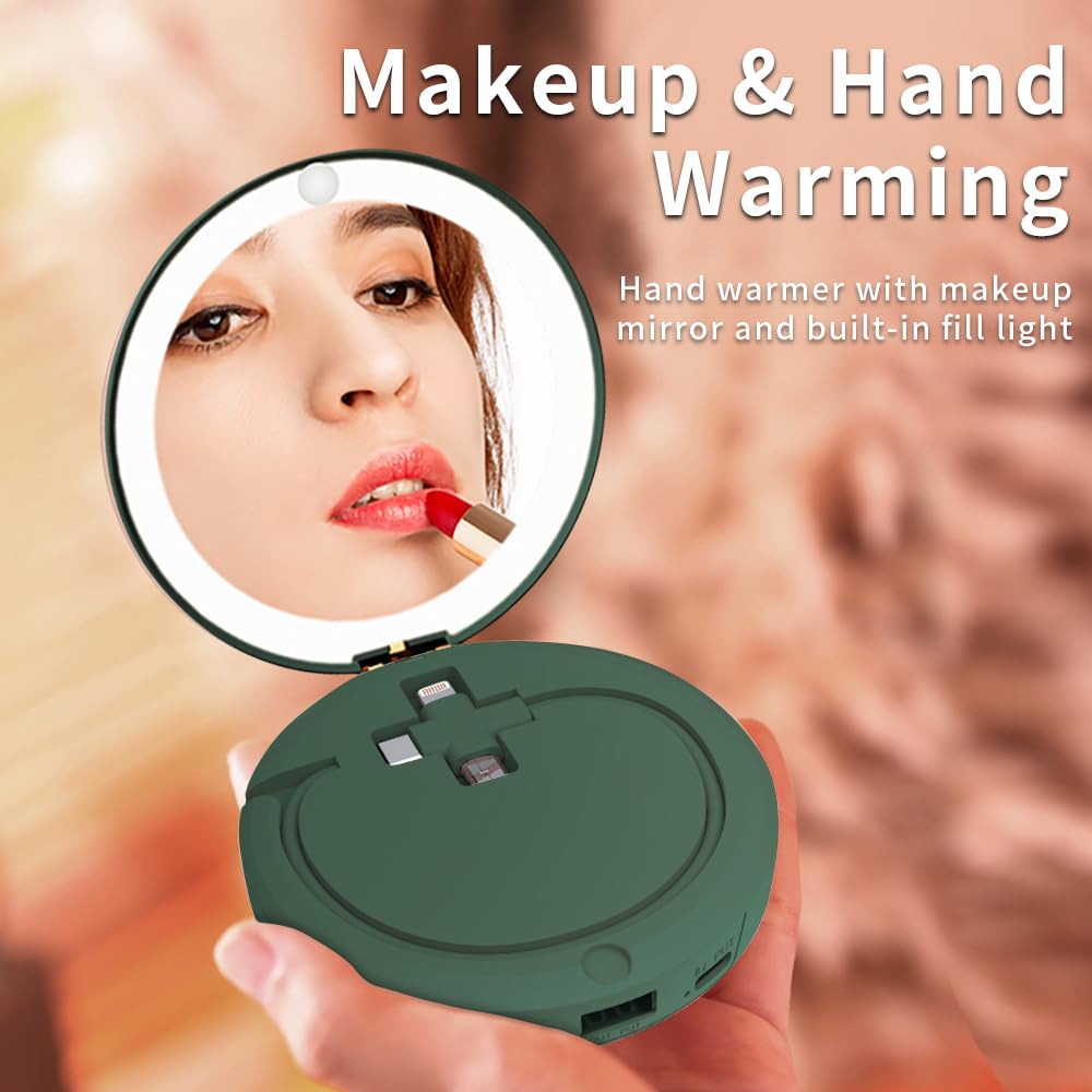 Scaldamani Elettrico 3 In 1 Con Specchio Luce LED E Power Bank 5000mAh - Regalo Utile Per Donne - Foto 10