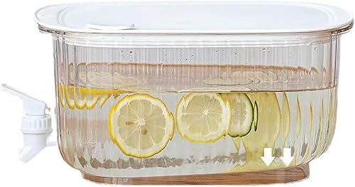 Miniatura 3 de Recipientes de jugo de 4L con tapas y grifo, dispensador de agua de plástico para refrigerador, dispensador de bebidas de limonada, hervidor de