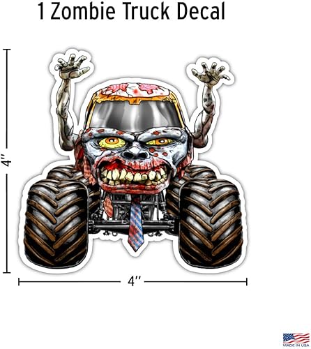 Miniatura 2 de Decalcomania Monster Jam Zombie Monster Truck - Juego de 2 calcomanías de vinilo