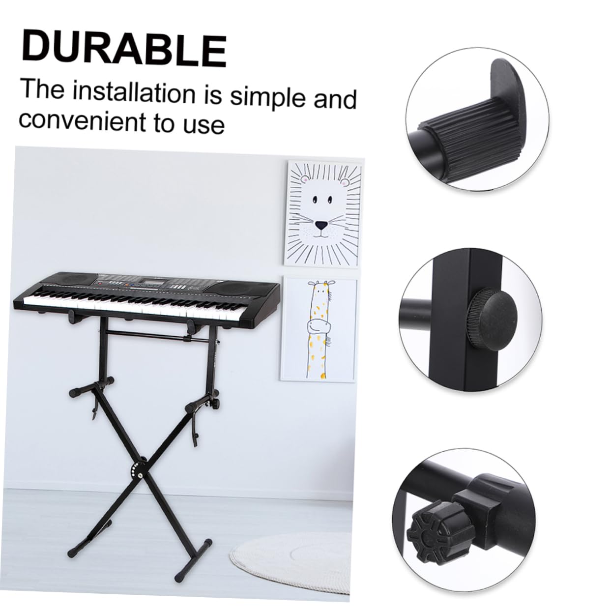 Support Métallique Rehaussé pour Clavier Électronique, Lot de 2 Sets