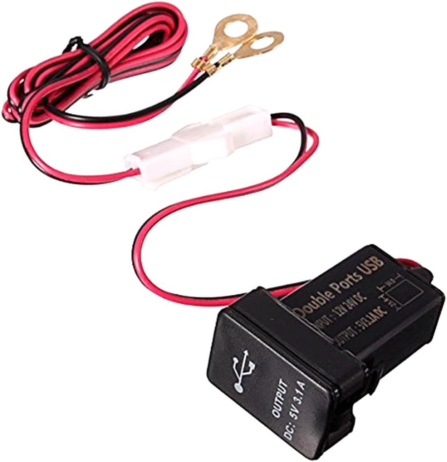 Amazon 電源ソケット Usbポート2 Usb接続通信パネル スマホ充電器 Usb電源 スイッチホール Forトヨタ車系 シガーソケット充電器 車 バイク