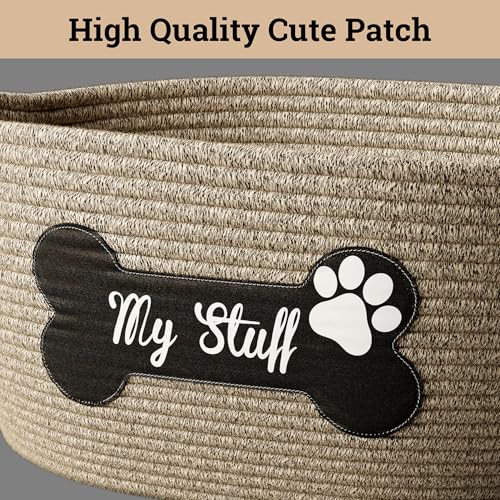 Hb Design Co. DOG-TOY-BASKET Toy Basket - 100% Cotton Rope Woven Dog Toy Bin - Cute Dog Toy Box thumb #8