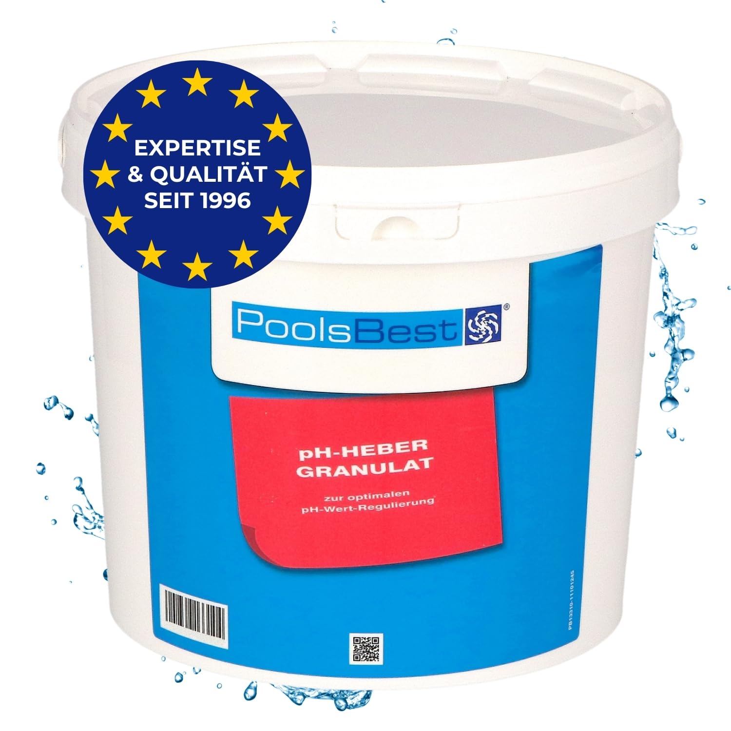 PoolsBest pH Heber Granulat 5kg I hochwertiger pH-Wert Heber Pool I Poolpflege pH Plus zur optimalen pH-Wert Regulierung I pH Heber Pool-Granulat inkl. Messbecher