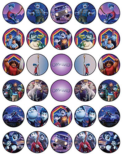 30 x Edible Cupcake Toppers Themed of Onward Collection of Edible Cake Decorations | Uncut Edible on Wafer Sheet