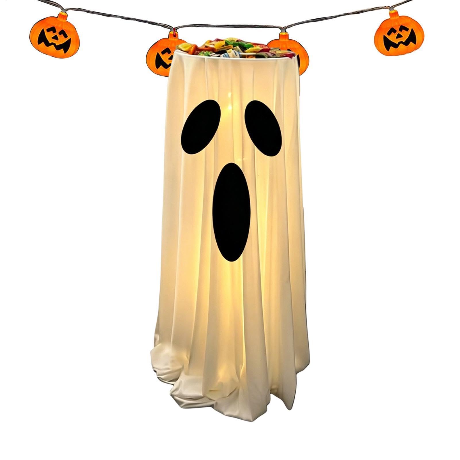 Décoration fantôme Halloween lumineuse pour jardin et terrasse extérieure