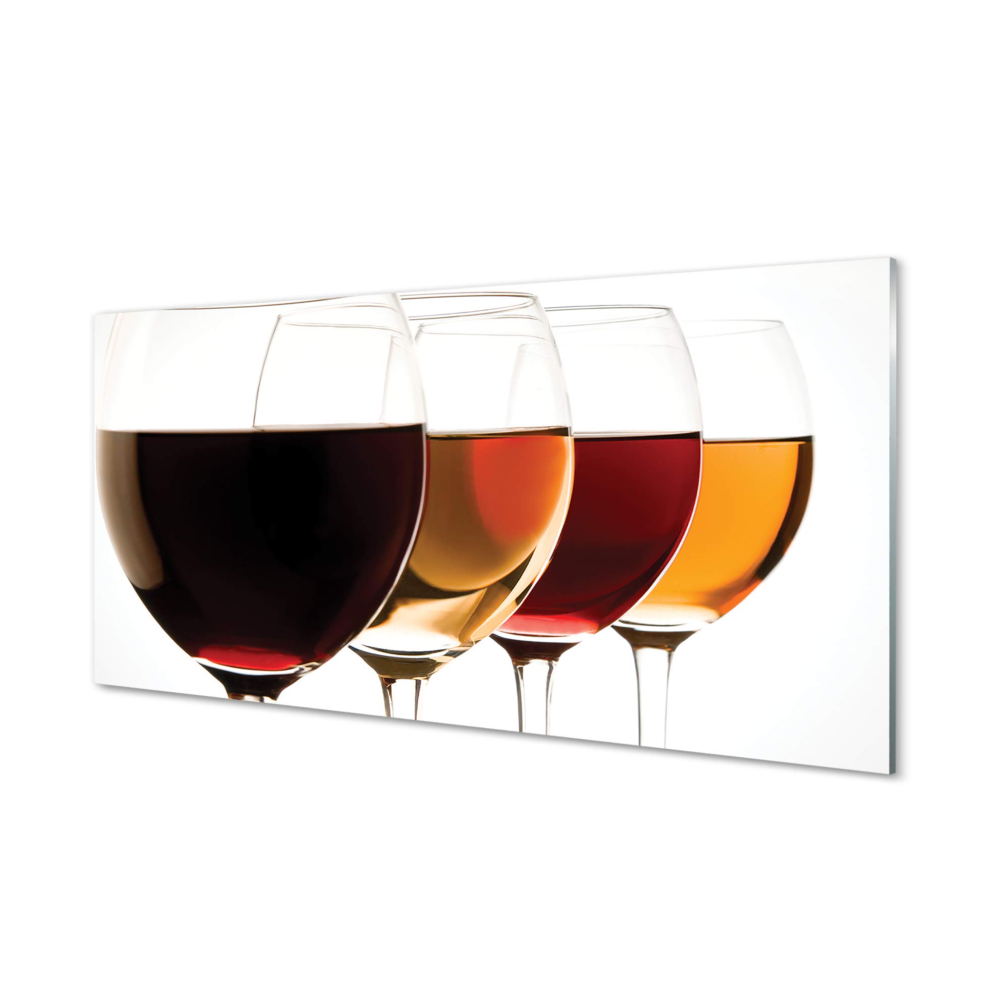 Tulup Cuadro de Cristal 140x70cm Impresa Decoración De Pared Mural - Vino Copas de Vino