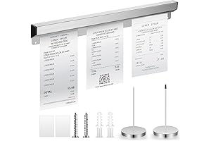 Aluminum Slide Check Rack with Ticket Rail - Restaurant Ticket Holder, 16 Inch