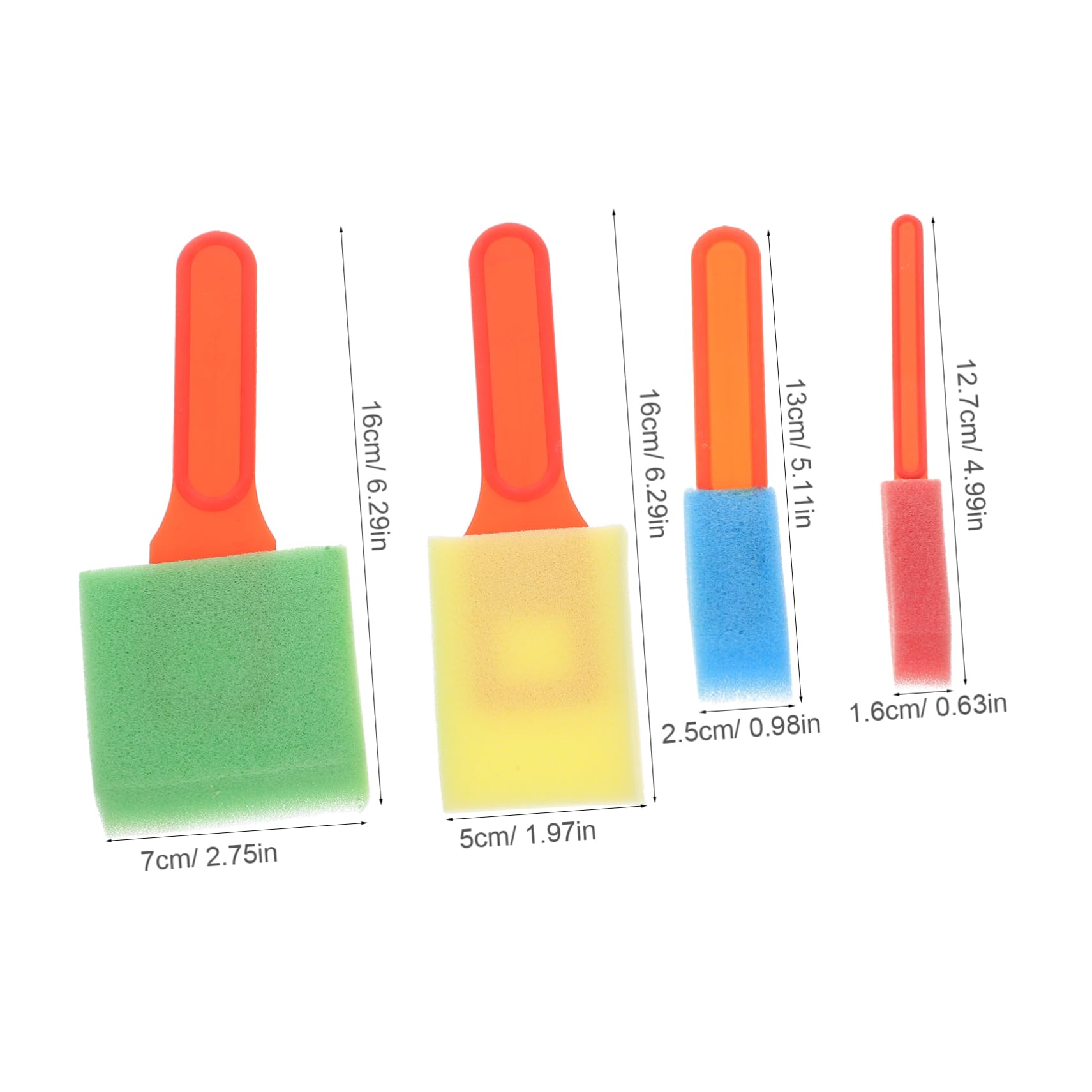 HOMSFOU Foam Paint Brushes Set 4 Pieces Boys and Girls Painting Tools Sponge Brushes for Boys and Girls Art
