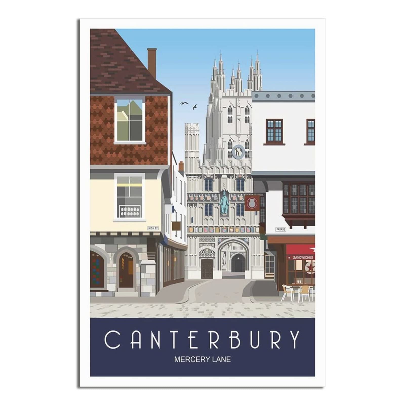 Jigsaw Puzzle 1000 Piece,Mercery Lane Cathedral Canterbury Puzzle 1000 Pieces Wood Puzzle Adult Children'S Educational Toy Family Decompression Game 38x26cm — image 1