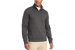 Men's Long Sleeve Fleece Quarter Zip Pullover Sweatshirt