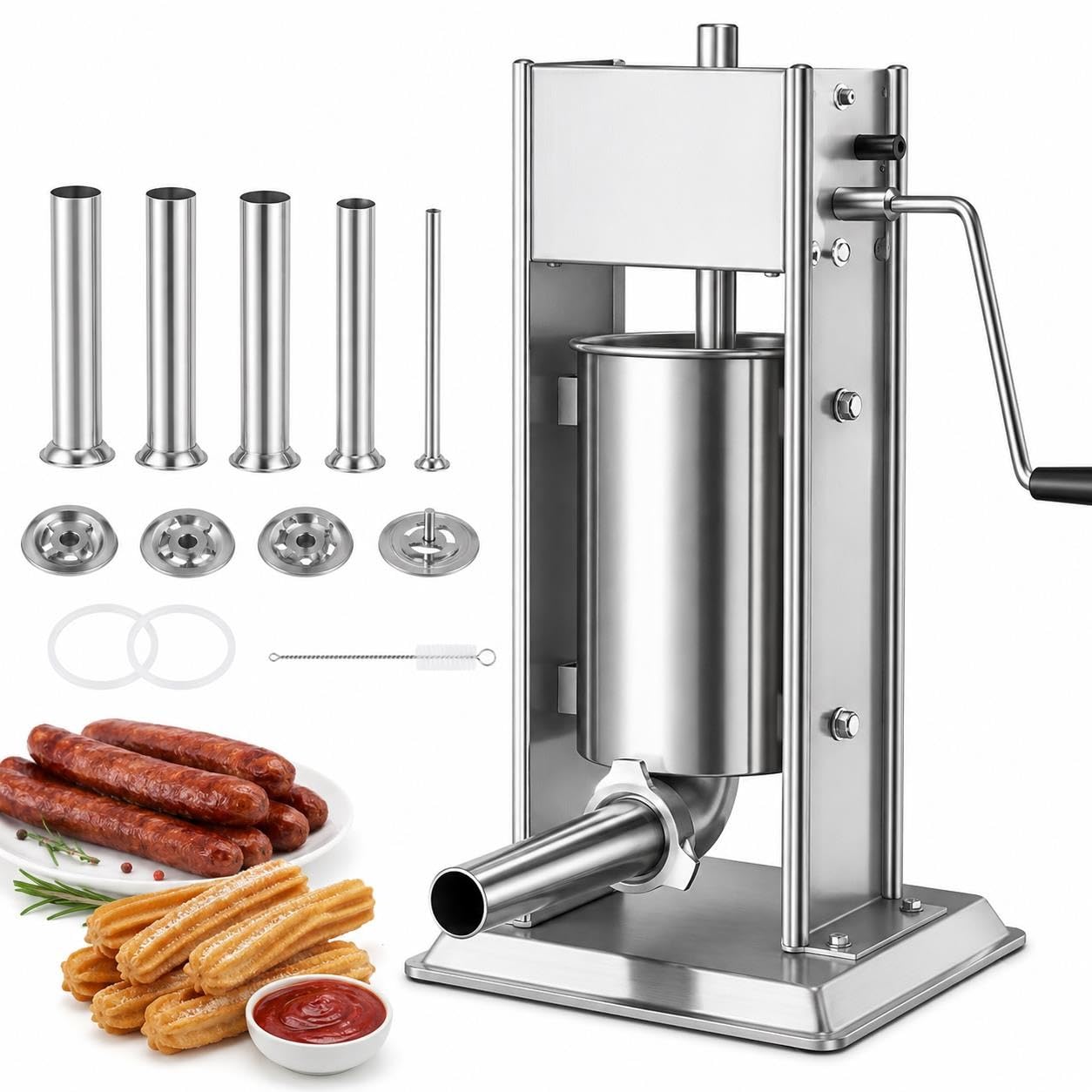 Wurstfüller Und Churro-Maschine, 304 Stahl, 3L/5L/7L Fassungsvermögen