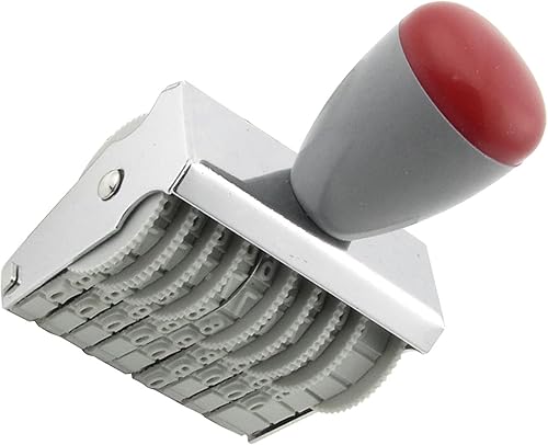 Miniatura 2 de Uxcell Rubber Office - Sello de numeración de números de 0 a 9 números, color gris y rojo