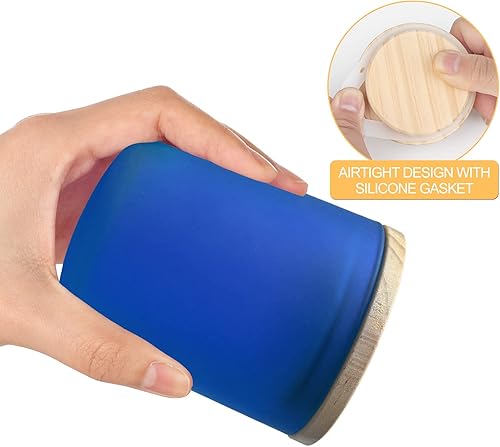 Miniatura 52 de Tarros de vela gruesos de 8 onzas para hacer velas, 15 unidades, tarros vacíos transparentes con tapas de madera para hacer velas, contenedor