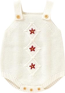 Camisola de algodão para bebé menina sem mangas Camisola com flores para bebé Roupas para bebé Camisolas para
