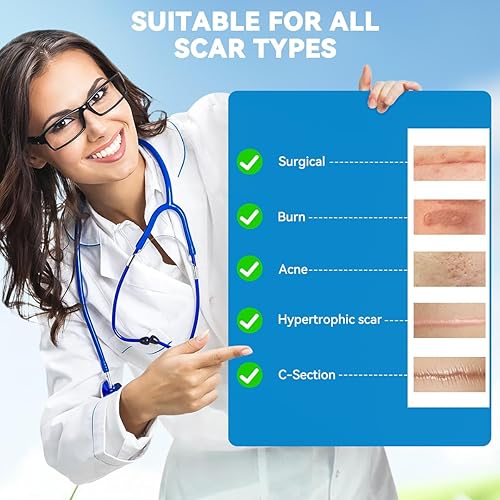 Miniatura 5 de Láminas de silicona para cicatrices faciales cinta para cicatrices quirúrgicas, parches de arrugas de grado médico, tiras reutilizables, tratamiento
