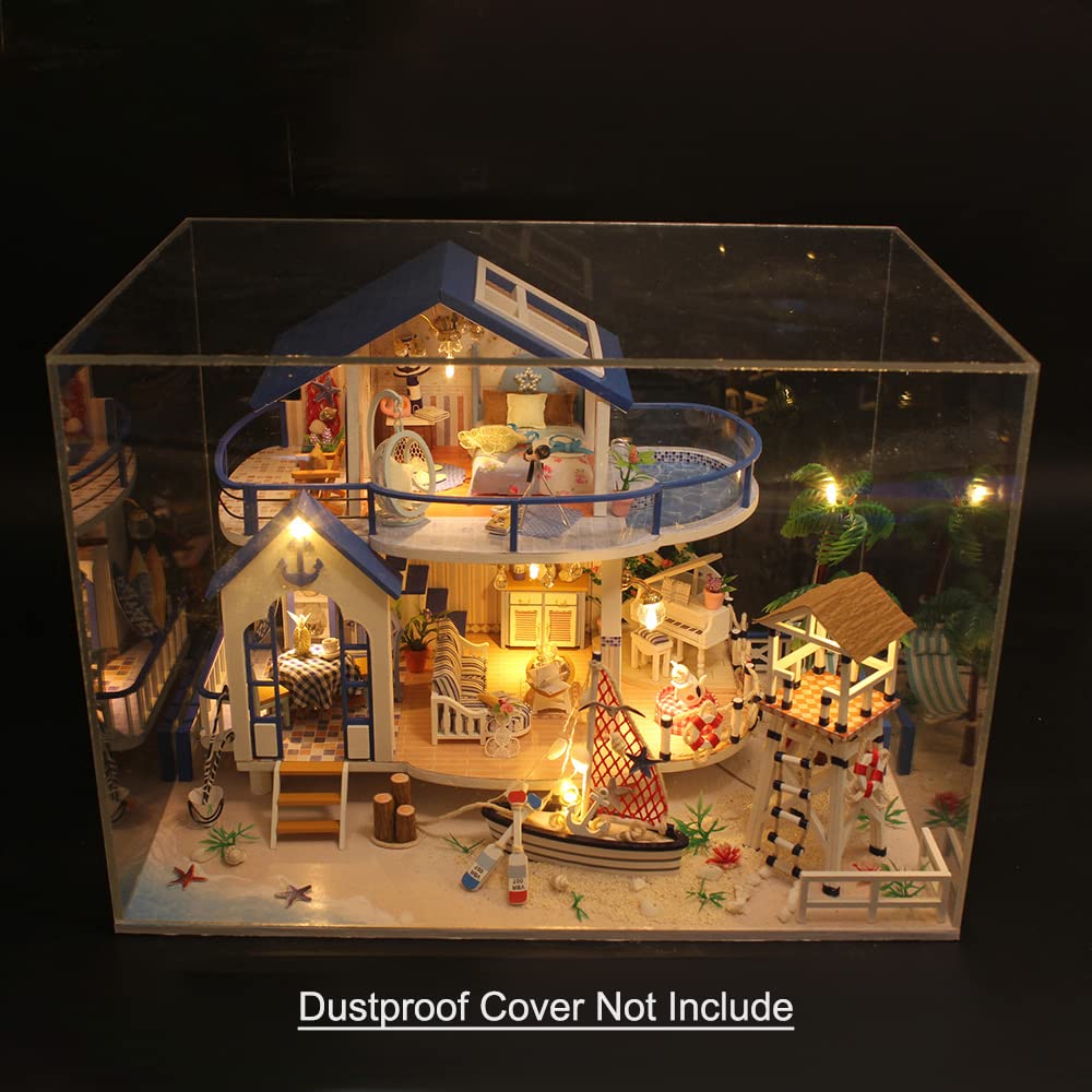 lvifloae DIY Kit,Mini Doll House Dollhouse Miniature DIY Mini House Kit with LED Lights and Furniture for Gift Set Birthday Gifts Home Decor (Style 3)