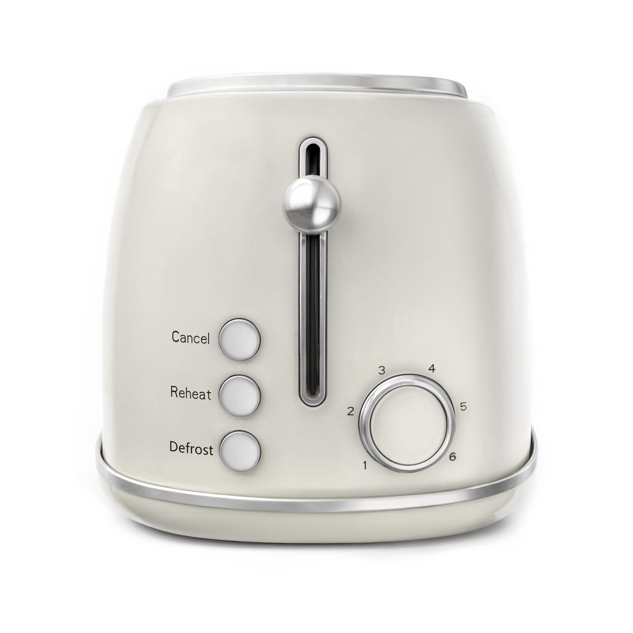 SWEISS Grille Pain Toaster GRV8 vintage, 2 Fentes, 6 Niveaux de puissance, Décongélation, Spécial Baguettes, Rapide et Uniforme, Nettoyage Facile, Tiroir ramasse-miettes, Beige, 1500 W