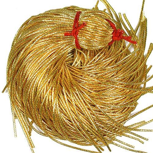 Embroiderymaterial Zardozi Spring Material,French Wire(Dapka) for Jewellery and Embroidery Purpose,1MM, Cut Finish, Yellow Gold Color(100 Gram)