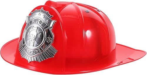 VICASKY Sombrero de bombero, casco de bombero para niños, casco duro de plástico duro, casco de jefe de bomberos, accesorio de disfraz de cosplay