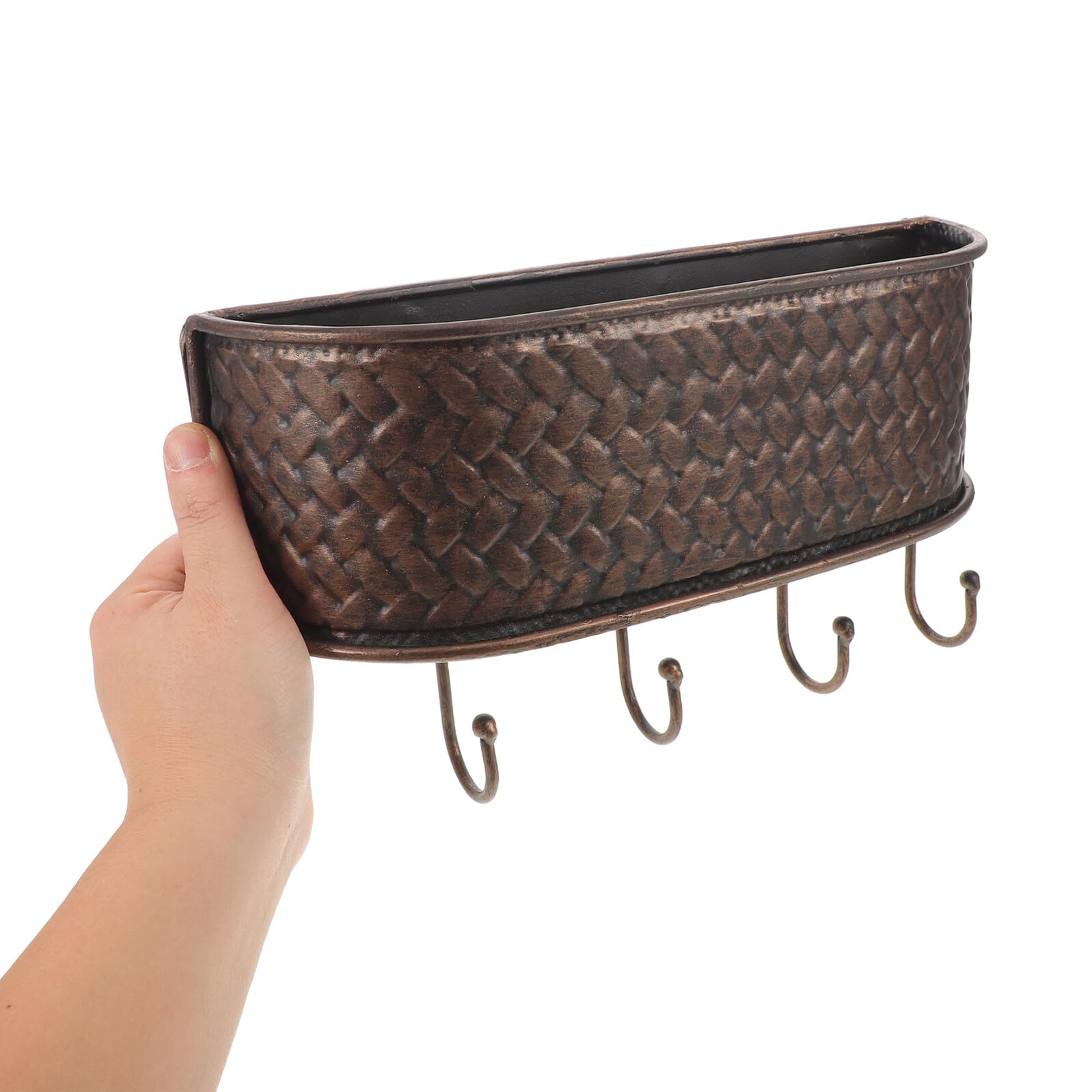 SHINEOFI Briefablage für Wand aus Schmiedeeisen mit Schlüsselhaken Vintage-wandbriefkästen für Briefe und Schlüssel Wandhaken für Garage oder Zuhause