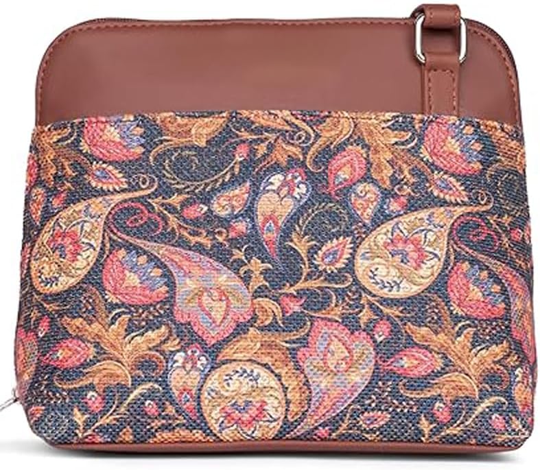 Printed Vegan Leather Sling Bag for Women – Stylish Crossbody Handbag with Adjustable Strap, Lightweight Purse for Travel & Everyday Use