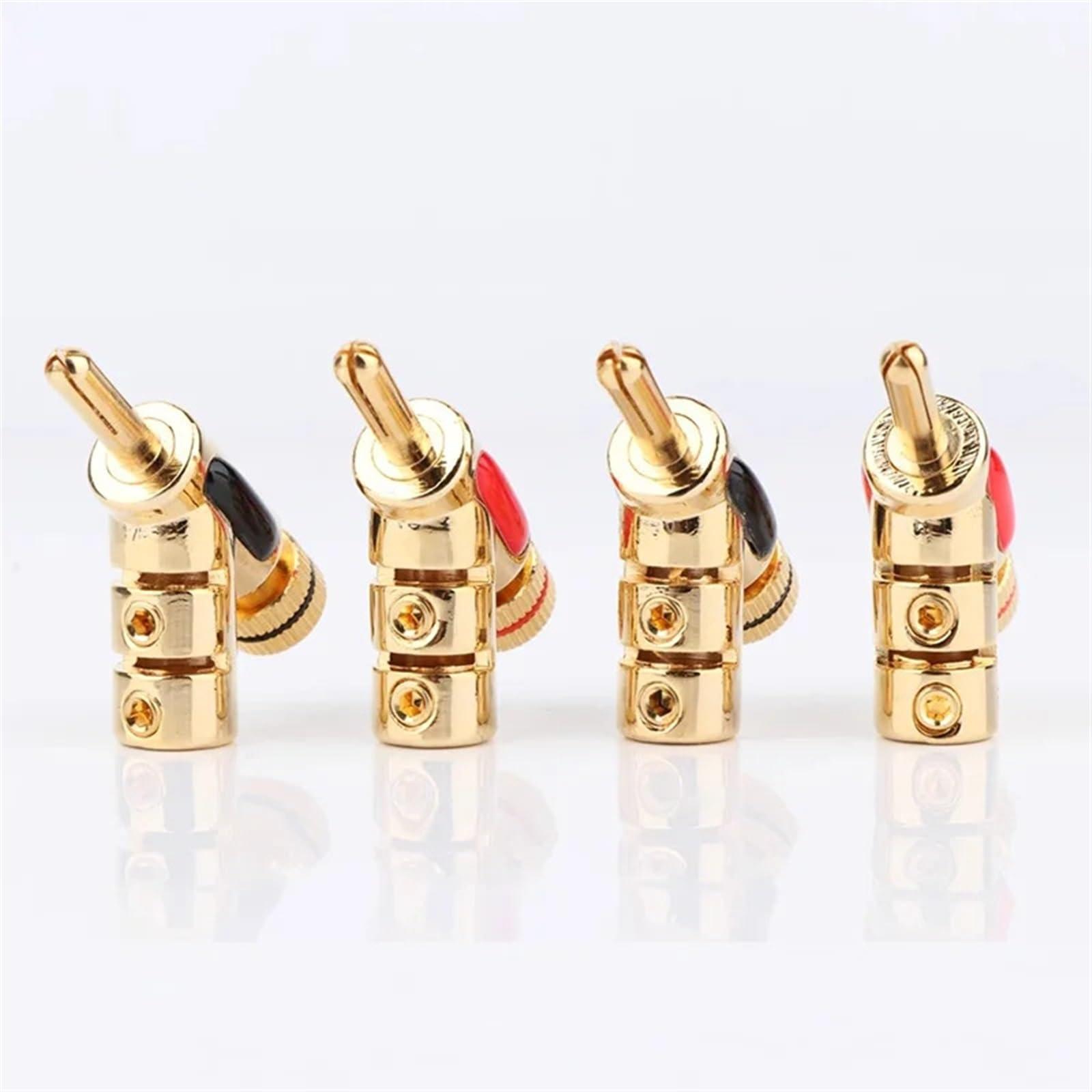 Connecteurs Banane plaqués Or 24K, fiche Banane à Verrouillage 45 degrés, 4 pièces(4Pcs Mixed)