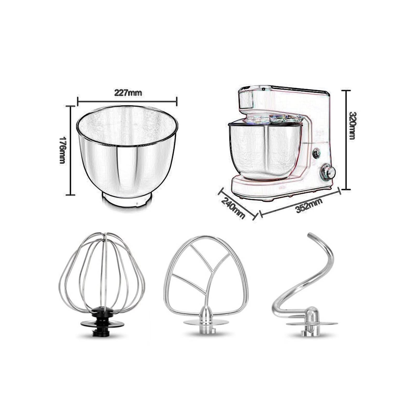 Batidora De Pie con Bol De 5L Batidora Eléctrica De Cocina para Hornear Pasteles Y Helados Diseño De Bajo Ruido (Color : White)